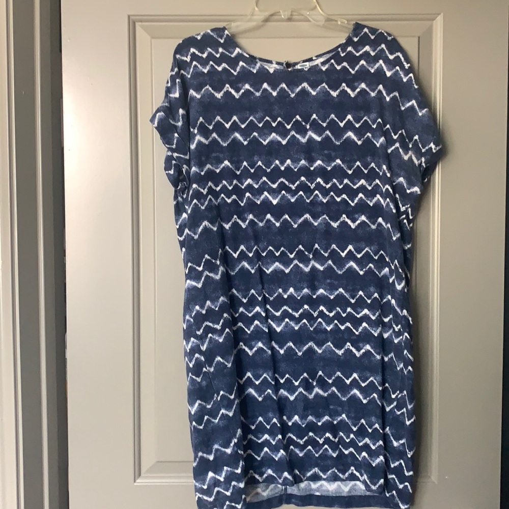 Navy & white patterned casual dress from old navy